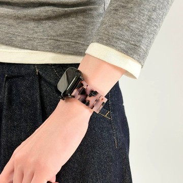 新色 莫奈粉 樹脂錶帶 適用 Apple Watch 11 錶帶 s10 9 8 7 6 SE 蘋果手錶錶帶 46mm