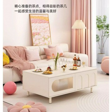 免運 開發票  茶幾電視櫃落地北歐輕奢家用沙發邊幾旁櫃收納一體高級茶幾桌 快速出貨