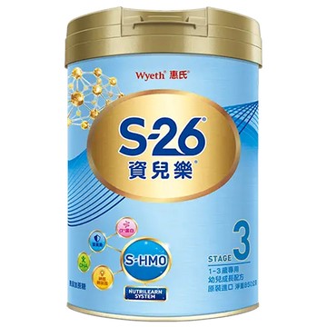 Wyeth 惠氏 S-26 資兒樂嬰兒配方奶粉 3號 再升級版 1~3歲  850g  1罐