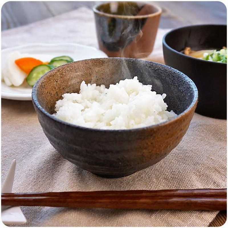 黒備前風 茶吹 ご飯茶碗 11.5cm 300cc 日本製 国産 美濃焼 陶器