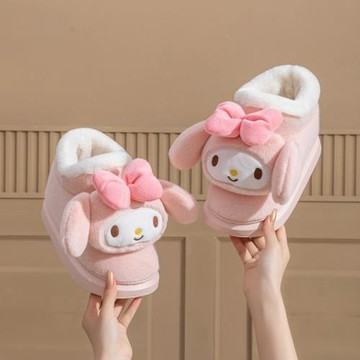 匡尋三麗鷗雪地靴女保暖學生外穿可愛玉桂狗防滑冬季加絨棉靴棉鞋