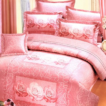 prawear 巴麗維亞台灣製精梳棉六件式床罩組-玫瑰 親膚透氣  雙人加大  兩用被 + 床罩 + 枕套2個 + 抱枕套 + 抱枕芯