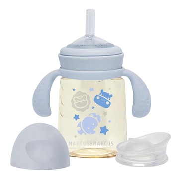 MARCUS&MARCUS PPSU 2合1訓練水杯組  藍色  180ml  1組