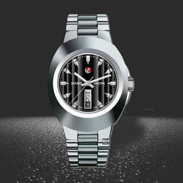 全台獨賣 RADO 雷達表 DiaStar 鑽星復刻機械黑面銀帶款38.5㎜ R01 (R12995153)