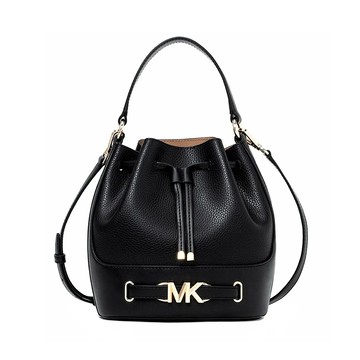 【Michael Kors】經典皮革水桶包-黑色