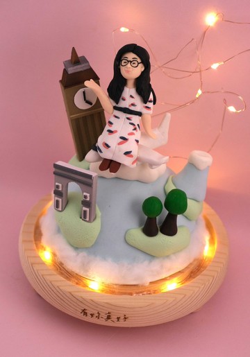 榮休記念小禮品,內有LED燈效,可客製名字.提供相片客製人物造型