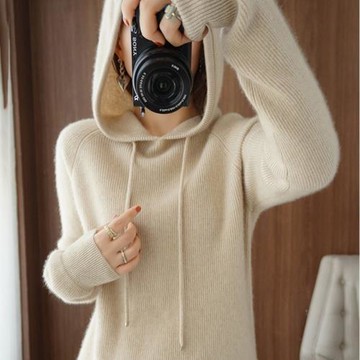 澳洲純羊毛加厚外穿大碼連帽衛衣