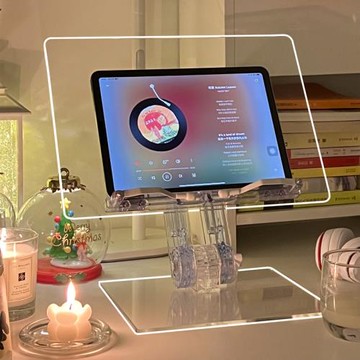 可升降閱讀架亞克力讀書架韓國ins伸縮透明電腦平板iPad支架看書