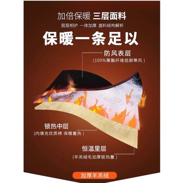 NASA聯名羊羔絨休閑長褲男士秋冬季外穿防風加絨加厚保暖棉褲