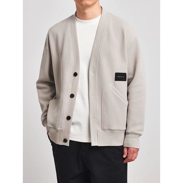 韓版休閒百搭外套男秋冬單排扣帥氣新款高級感V領上衣男