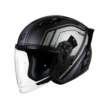 GMAX OF-87 公爵_消光黑/銀 開放式安全帽