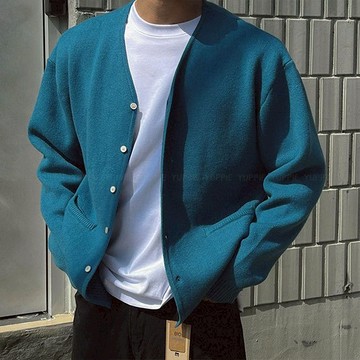 正韓美利奴羊毛俐落V領指孔針織開襟衫 4色 YUPPIE 預購商品 1020