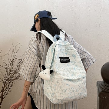 免運🏆包包女潮流爆款美式印花通懃書包旅行百搭背包中學生大容量雙肩包防水 後背包 背包 雙肩包 學生書包大學生 F2VH