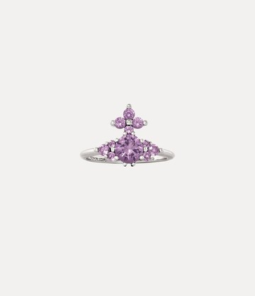 Vivienne Westwood Feodorita Ring Platinum-lavender-cz Silver / Cubic Zirconia Unisex