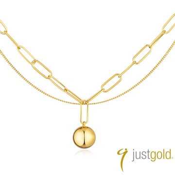 【Just Gold 鎮金店】輕奢 金球純金項鍊