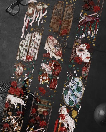 失魂路 PET 紙膠帶 白墨 貝殼光 10米卷