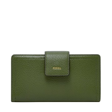 Logan 真皮扣式RFID防盜中長夾-果綠色 SL7830314