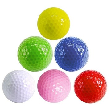沙林雙層高爾夫練習彩球Golf ball打擊練習球印logo廠批發彩色球 【益三和】可開發票