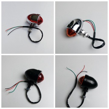 摩托車配件巡航太子車改裝復古轉向燈指揮燈轉彎燈指揮燈角燈3線