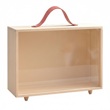 小麥購物 公仔模型手提木製展示盒 小 L2471  1個  20 x 15 x 10cm