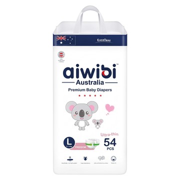 aiwibi 愛薇彼 零觸感瞬吸黏貼型尿布 9~14kg  L  54片