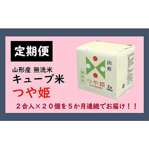 ふるさと納税 山形県 山形市 山形産無洗米キューブ米 つや姫(300g×20個)×5回 FY20-387