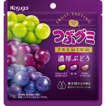 【無國界零食屋】日本 Kasugai 春日井 PREMIUN 濃厚雷根軟糖 75g 葡萄 雷根糖 軟糖 糖果