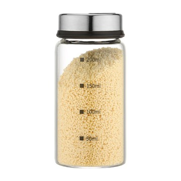 Store up 【 收藏】頂級304不鏽鋼 帶刻度 高質感玻璃 胡椒調味罐-150ml-2入組 (AD268)