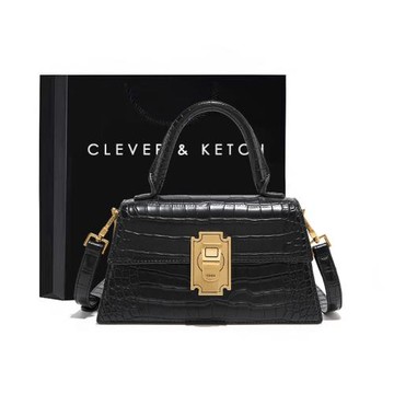 Clever&Ketch鱷魚紋斜挎女包2025新款包包小眾高級感手提小方包女