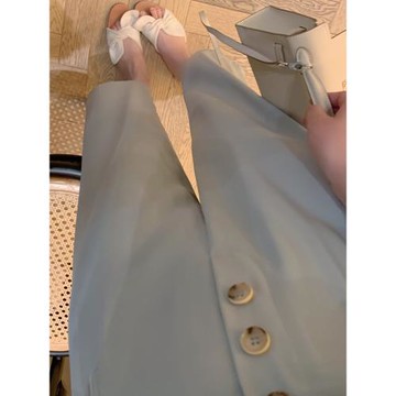 休閑西裝褲子女2025新款夏季高腰寬松直筒冰絲垂感醋酸九分闊腿褲