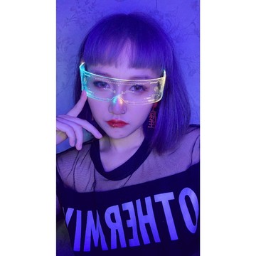 我就奇怪 科技感發光眼鏡 夜店必備 裝逼眼鏡 耍帥眼鏡 壓克力發光眼鏡 LED眼鏡 萬聖節 派對 酒吧 舞會