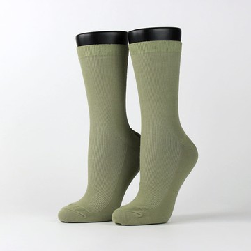 【FOOTER除臭襪】素色微分子高筒襪-女款(T73M-羅勒綠)