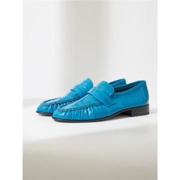 意大利mischa 鰻魚皮樂福鞋女鞋 2023新款春秋英倫小皮鞋百搭單鞋