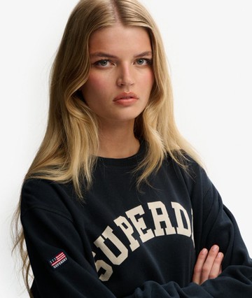 Superdry Women's Athletic Essentials Slouchy Sweatshirt Navy Size: 10