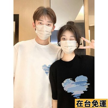 🔥台灣發出🔥 【情侶裝】100%純棉 T恤女 情侶短袖 男生T恤 女生上衣 短袖T恤 短袖上衣 潮牌衣服 美式上衣