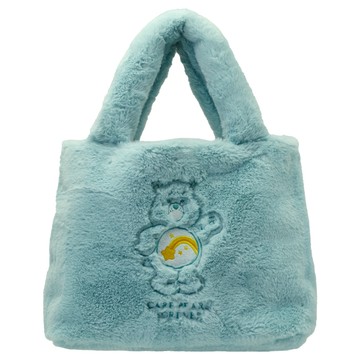 【Grace Gift】【Care Bears-許願/愛心/溫柔/鑽石小熊單肩毛毛托特包】 聖誕節 交換禮物