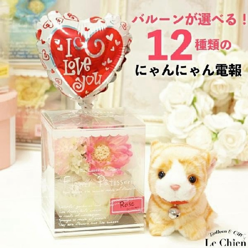 バルーン電報 ぬいぐるみ電報 猫 ミニにゃんこ ミニフラワー 選べるバルーン 祝電 結婚式 誕生日 発表会 バレンタイン ホワイトデー 入学 卒業 かわいい 通販 Lineポイント最大get Lineショッピング