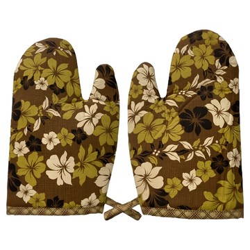 J&N 花槿日式隔熱手套 綠色 (2入-1組) 尺寸: 29*20cm 100%棉