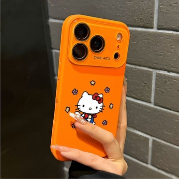 卡通生日貓咪適用蘋果17Promax手機殼iphone16pro液態硅膠15pro巨