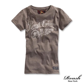 Roush 女生翅膀骷髏美式破版短TEE(2312118)