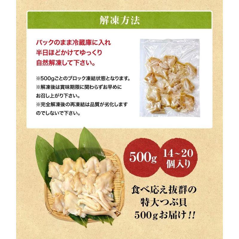 鮮度の鬼 つぶ貝 500g (14?20枚) お刺身OK ツブ貝 ばい貝 バイ貝