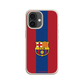 iPhone 16 SolidX 貝殼灰 - FC Barcelona - Logo - Two Tone Background