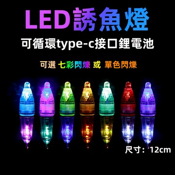 【七彩誘魚燈】type-c接口 鋰電 集魚燈深海水底誘魚燈 穿線式水燈 白帶燈 專用誘魚燈 深海敲底集魚燈 防水 活餌