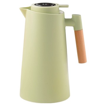 理享家 大容量溫度顯示保溫壺/保溫瓶 真空玻璃內膽  薄荷綠  1L  1個