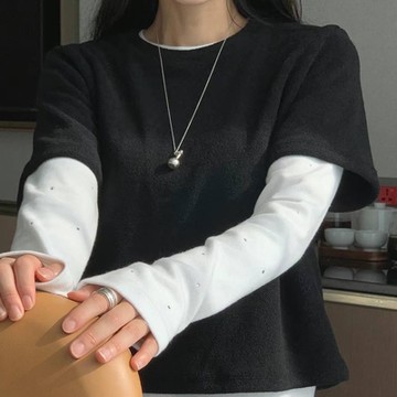 正韓T恤 刷毛加厚短袖T恤FOM1034-創翊韓都