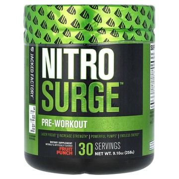 Jacked Factory, Nitro Surge，鍛鍊前配方，混合水果味，9.1 盎司（258 克）