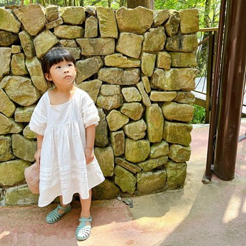 清新感 泡泡袖連身裙 日系 韓版 女童 中小童 童裝