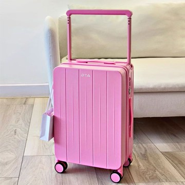 DTA粉紅色行李箱女新款小型拉桿箱登機箱寬拉桿旅行密碼箱子