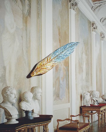 木刻手繪墜飾 - 羽毛