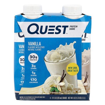 Quest Nutrition, 蛋白質奶昔，香草味，4 份奶昔，每份 11 液量盎司（325 毫升）